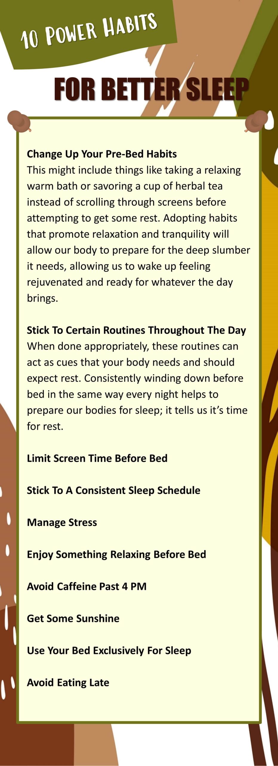 power habits for better sleep