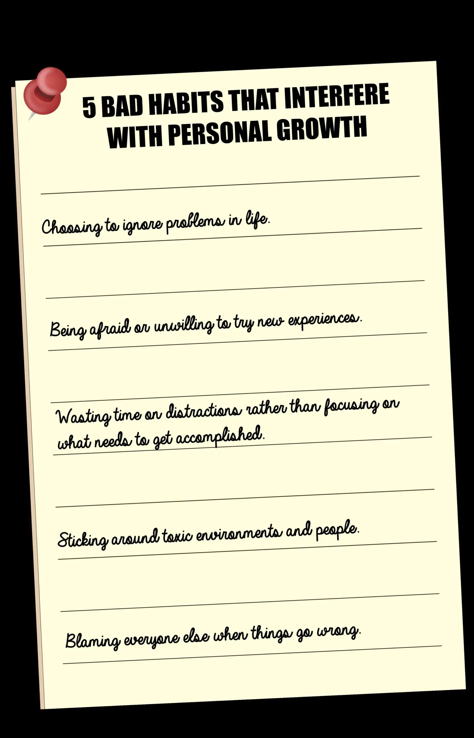 habits that interfere with personal growth