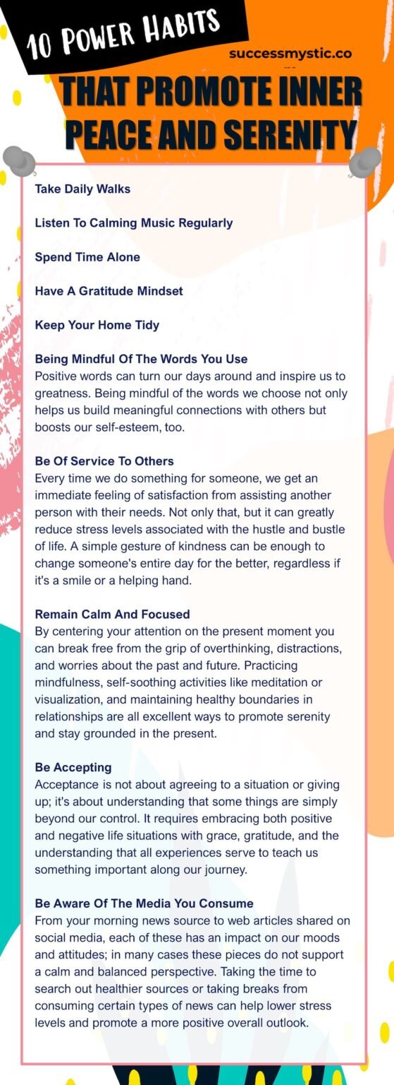 10 Daily Habits For Inner Peace And Serenity - SUCCESS MYSTIC